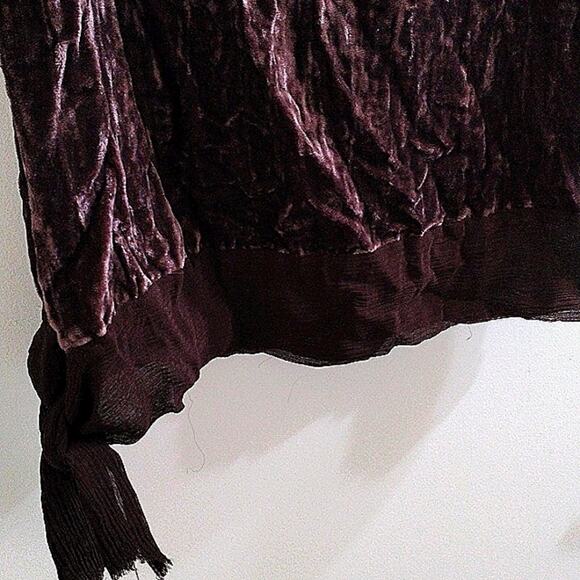Y2K BCBGMaxAzria Crushed Velvet Top Sz M Brown Beaded Camisole Boho Festival VNT - Picture 8 of 16